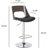 Bentwood Contemporary Modern Stylish Wood Back Adjustable Swivel Bar Stool With Diamond Quilted Finish Curved Seat And Back, Weathered Oak