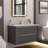36" Bathroom Floating Vanity, Modern Bathroom Vanity with 2 Drawers and Metal Handles, Grey Bathroom Vanities Cabinet (Grey with Sink, 36)-1196068120