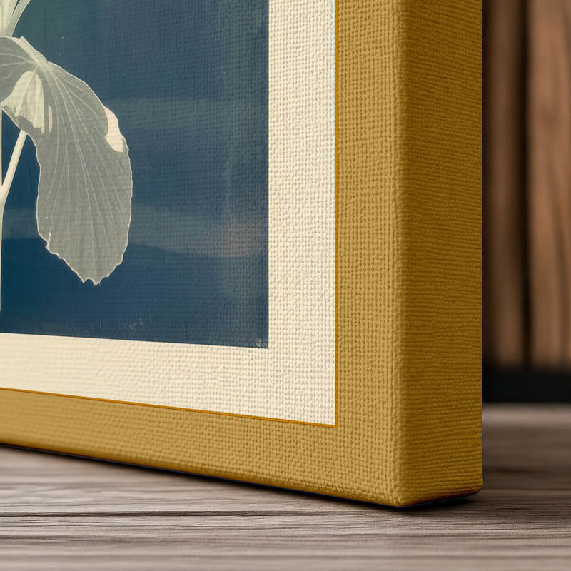 Iris Study Botanical - Wrapped Canvas, 36x24 - 91.4 x 61.0 cm, Ochre Border