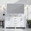 Meuble-lavabo blanc 60 po X P 22 po D, avec plateau en marbre de Carrare