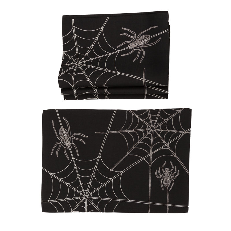 Napperon d’Halloween en toile 20 po, Noir