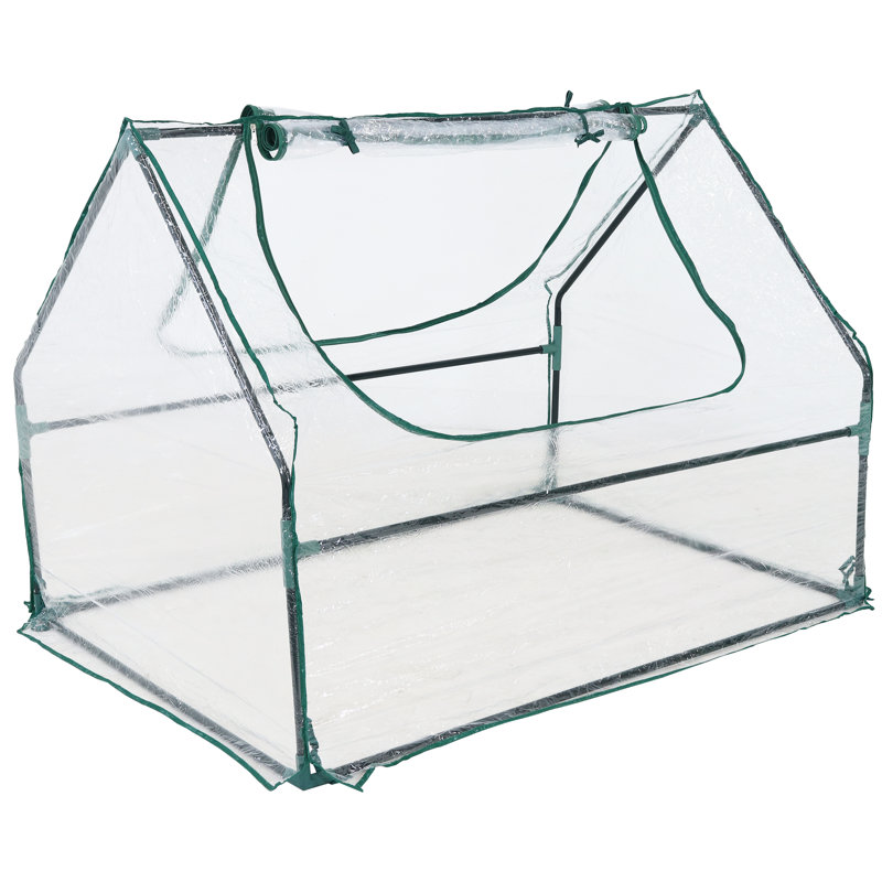 Mini serre d'extérieur portable avec couvercle transparent, H 37,5 po x l 51 po x P 36,25 po