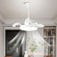 Ventilateur de plafond de petite taille à ampoule avec pales rétractables, ventilateur de plafond intérieur avec lumière avec télécommande, pour salon de patio, chambre à coucher, bureau, intérieur