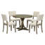 Ensemble de table de salle à manger 5 pièces avec pieds courbés et 4 chaises rembourrées pour la salle à manger-645949765