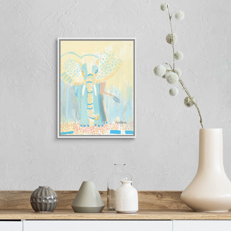 Un éléphant jamais foris par Kait Roberts-impression sur toile, H 16 po x l 13 po x P 1,75 po, Toile blanche encadrée