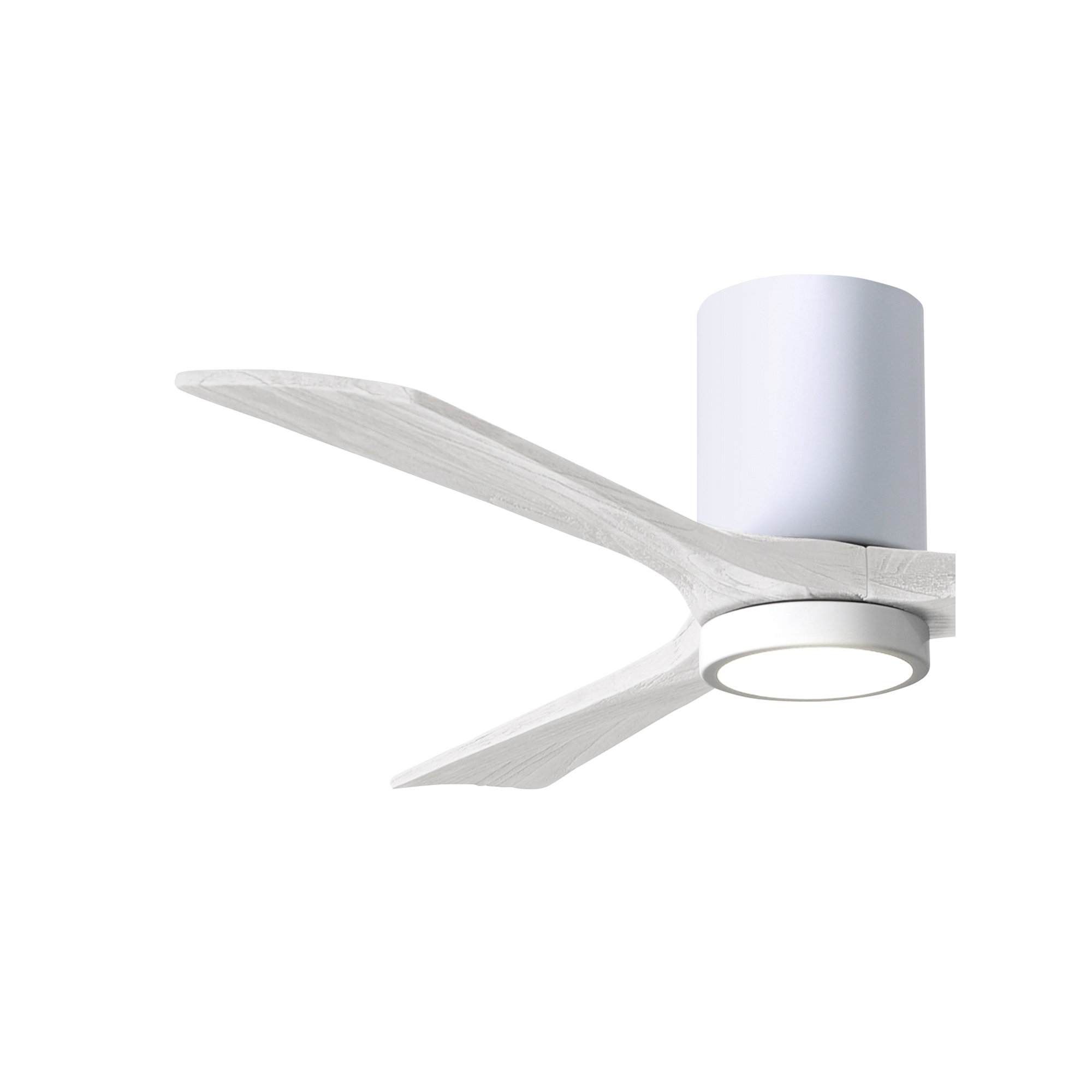 Olivier 3 Blade Ceiling Fan with LED Light Kit, Matte White, 52", Gloss White