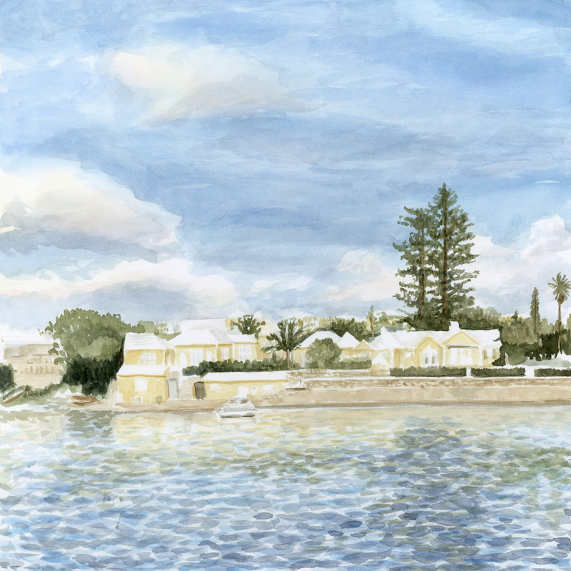 " Bermuda Shore I " by Megan Meagher, 12" H x 12" W x 1.25" D