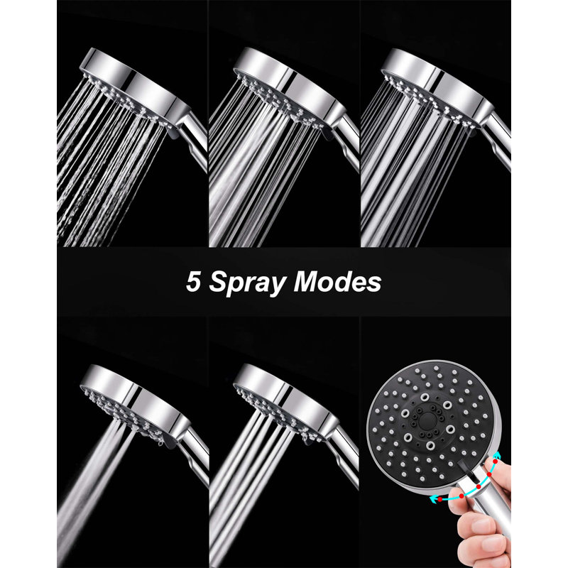 Massage/Jet Handheld Shower Head, Matte Black/Chrome