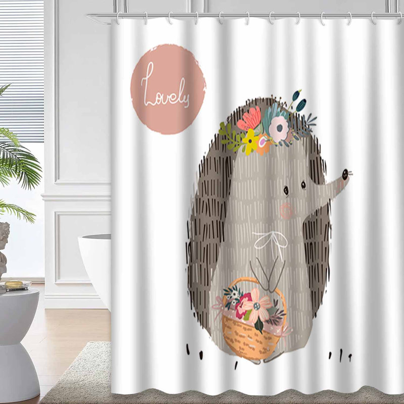 Mignon rideau de douche avec 12 crochets, L 72 po x l 78 po