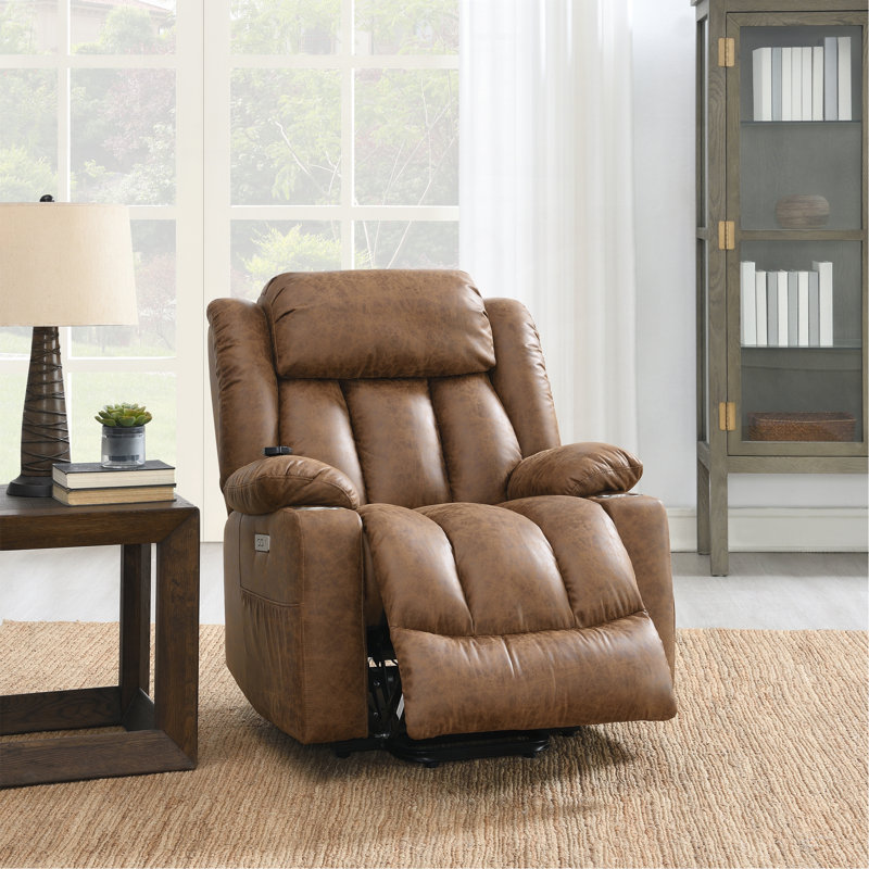 Fauteuil inclinable électrique avec massage et chauffage Brown