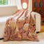 Cotton Sofa Large Throw Blanket 150 x 200 cm, Soft Luxury Floral Throw for Single Seater Orange