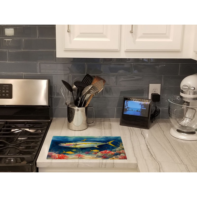 Yellowfin Tuna Glass Cutting Board Large