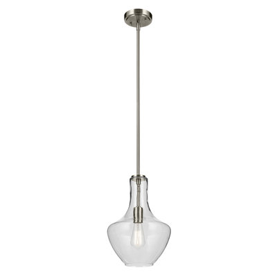 Luminaire suspendu cloche 1 lumière 15,25 "avec verre transparent