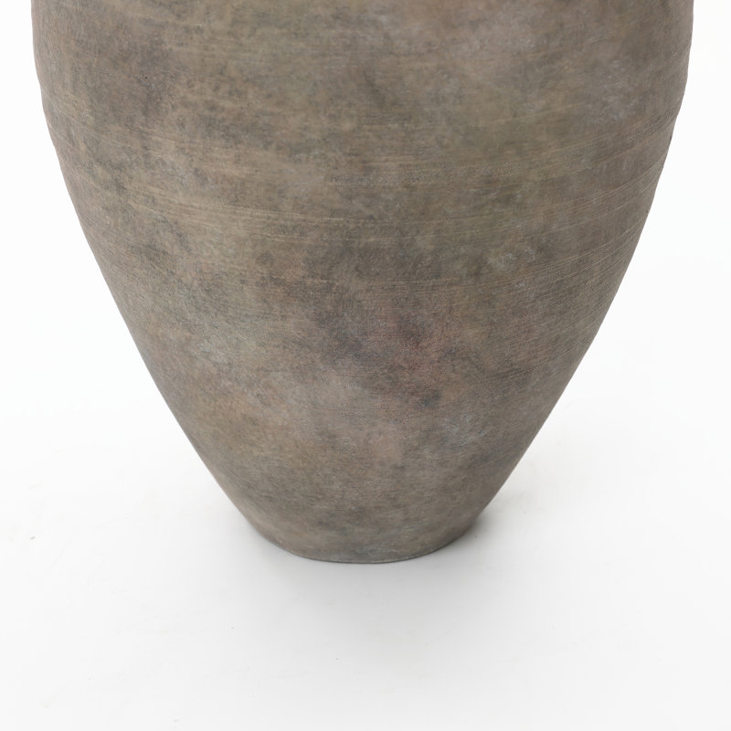 Round Terraccotta Table Vase, 12.4" H x 9.65" W x 9.65" D