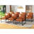 24.6" Wide Minimalist Soft Cushioned Back Upholstered Sled Base Arm Accent Chair (Set of 7)-108052969