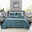 Couette réversible bleu sarcelle pour lit simple/simple XL - Microfibre, rembourrage 90 % coton, pour une literie réversible avec surpiqûres, fraîcheur longue durée