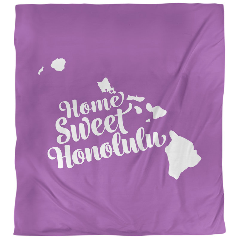 Housse de couette honolulu hawaii, Housse de couette pour très grand lit, Violet, Microfibre