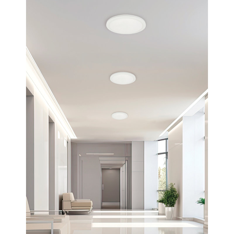 Nashea LED Flush Mount, Matte White, 16" Dia.