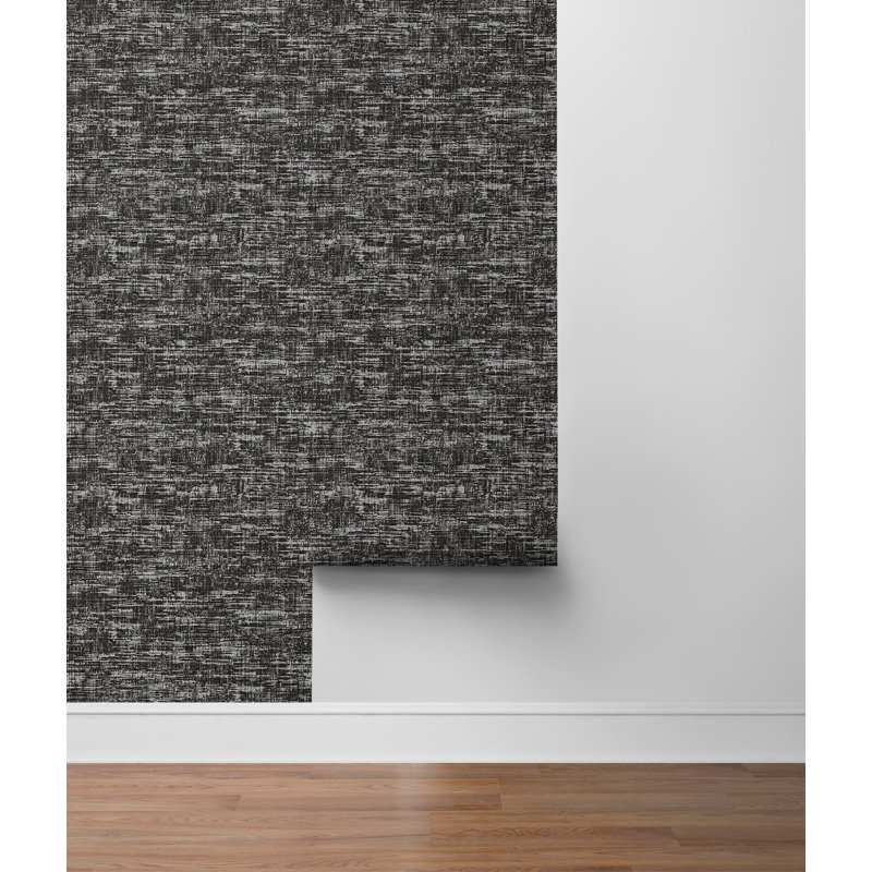 Rouleau de papier peint autocollant L 18 pi x l 20,5 po Interférence, Gris cendré