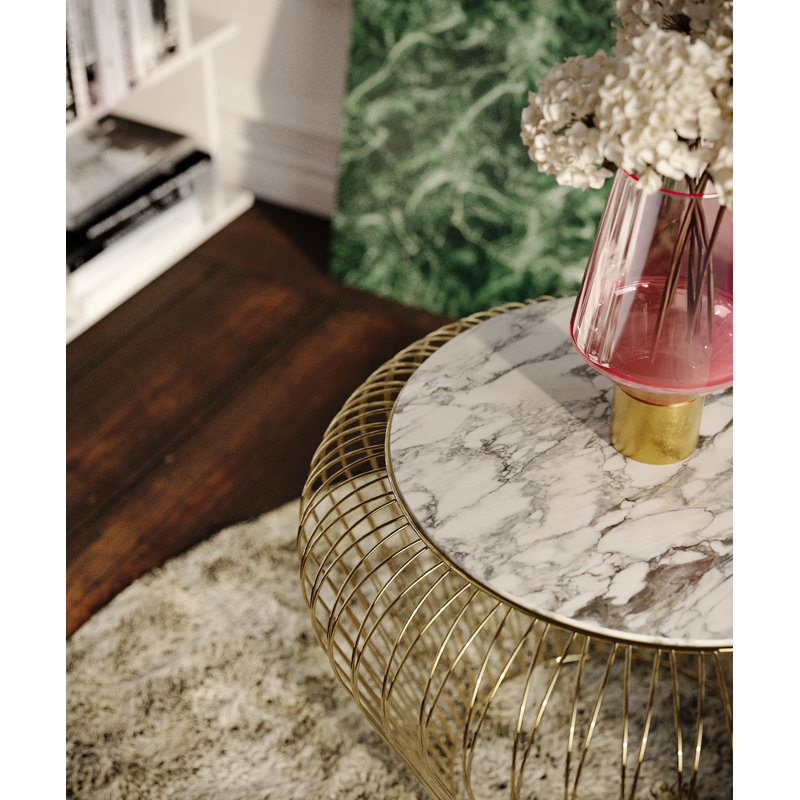 Side table Beam Brass Ø43cm, Gold