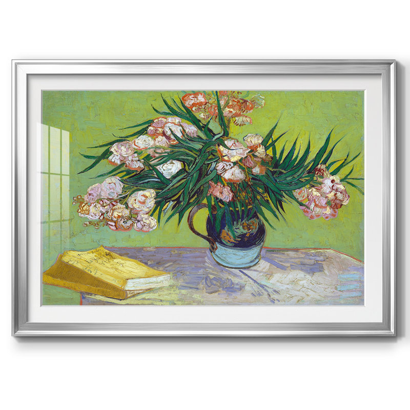 Oleanders, reproduction encadrée sur papier, Argent, H 19 po x l 27 po x P 1,5 po