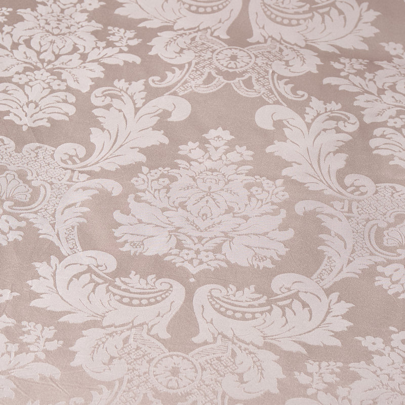 Damask Jacquard Duvet Cover Set with Pillowcases, Double Duvet Cover + 2 Standard Pillowcases, Champagne Gold