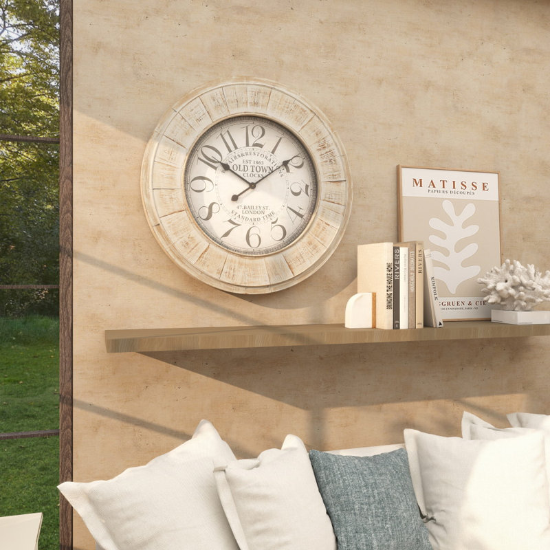 Très grande horloge murale 31 po Brown