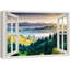 Fenêtre de paysage «Window View Misty Italian Mountain Range Valley Nature Scenic Landscape» sur toile-98448653