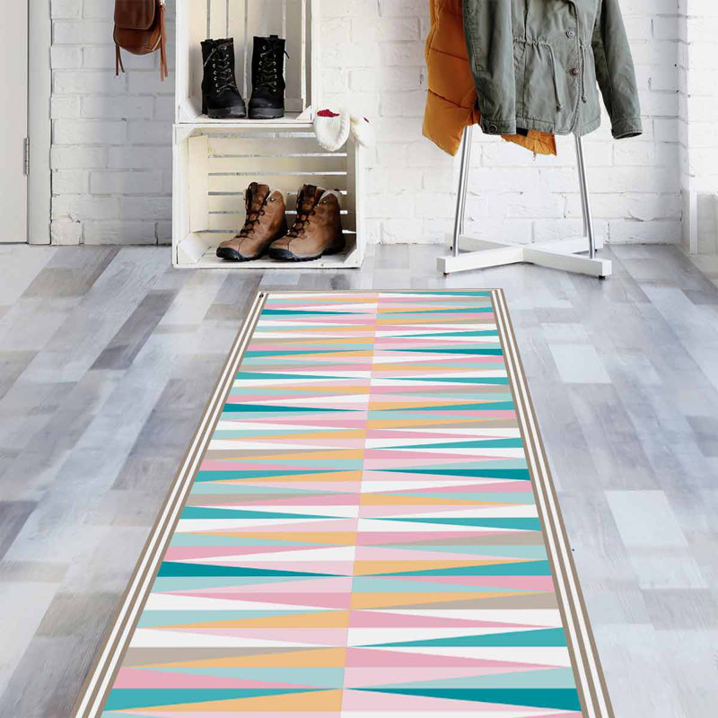 Leatrice Geometric Kitchen Mat, 255 x 65 cm