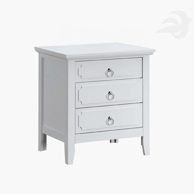 3 Drawer Nightstand White