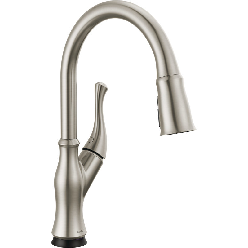 Robinet de cuisine en nickel brossé avec douchette extractible Ophelia, robinet d'évier de cuisine à un trou moderne, poignée simple, acier inoxydable SpotShield