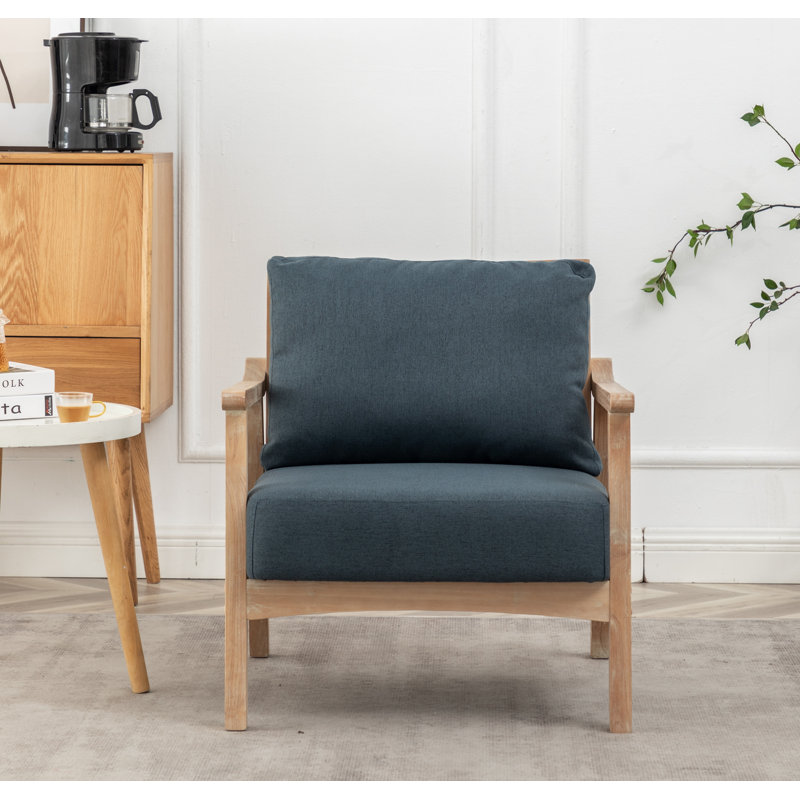 Tryphosa Upholstered Armchair, Gray Linen Blend