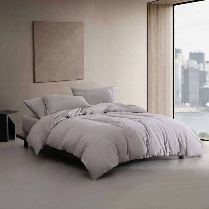 Ensemble de housse de couette Calvin Klein, Housse de couette simple + 1 taie décorative stan, Brun