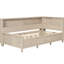 Lit de jour au lait blanc antique avec rangement pour tablettes et tiroirs, cadre en bois robuste pour 3 options de rangement, look, fiabilité-1229262855