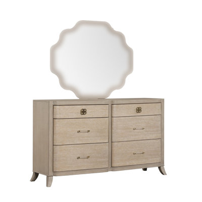 63.6" W Transitional Dresser, Natural Oak