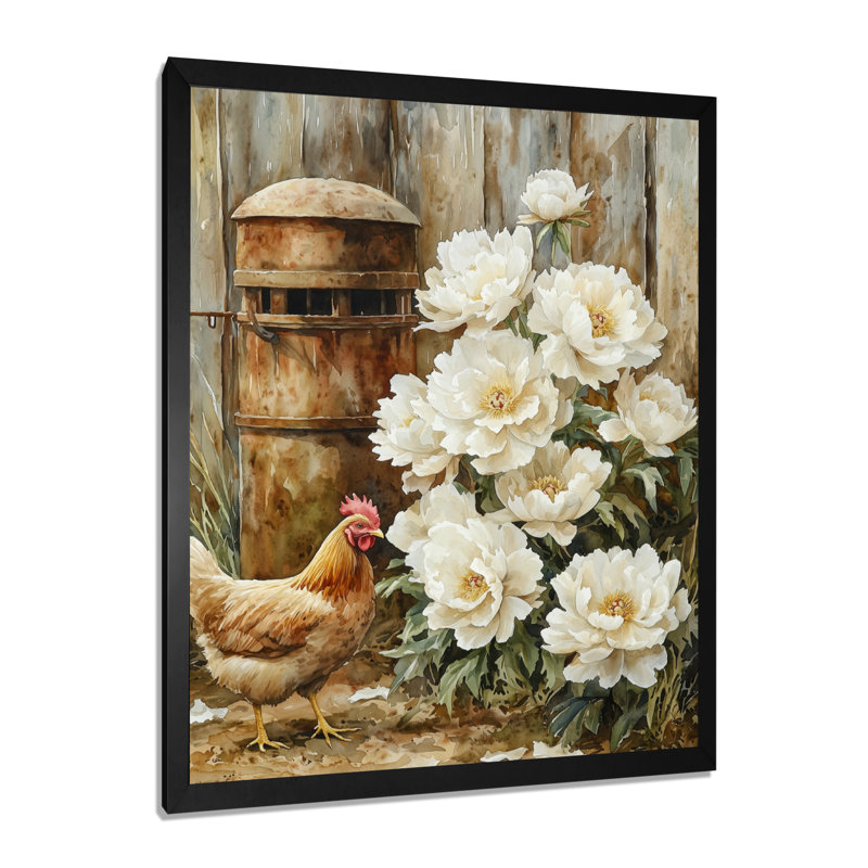 Eidson - impressions sur toile florales, H 32 po x l 16 po, Noir, noir, noir, noir, Reproduction encadrée d'une seule photo