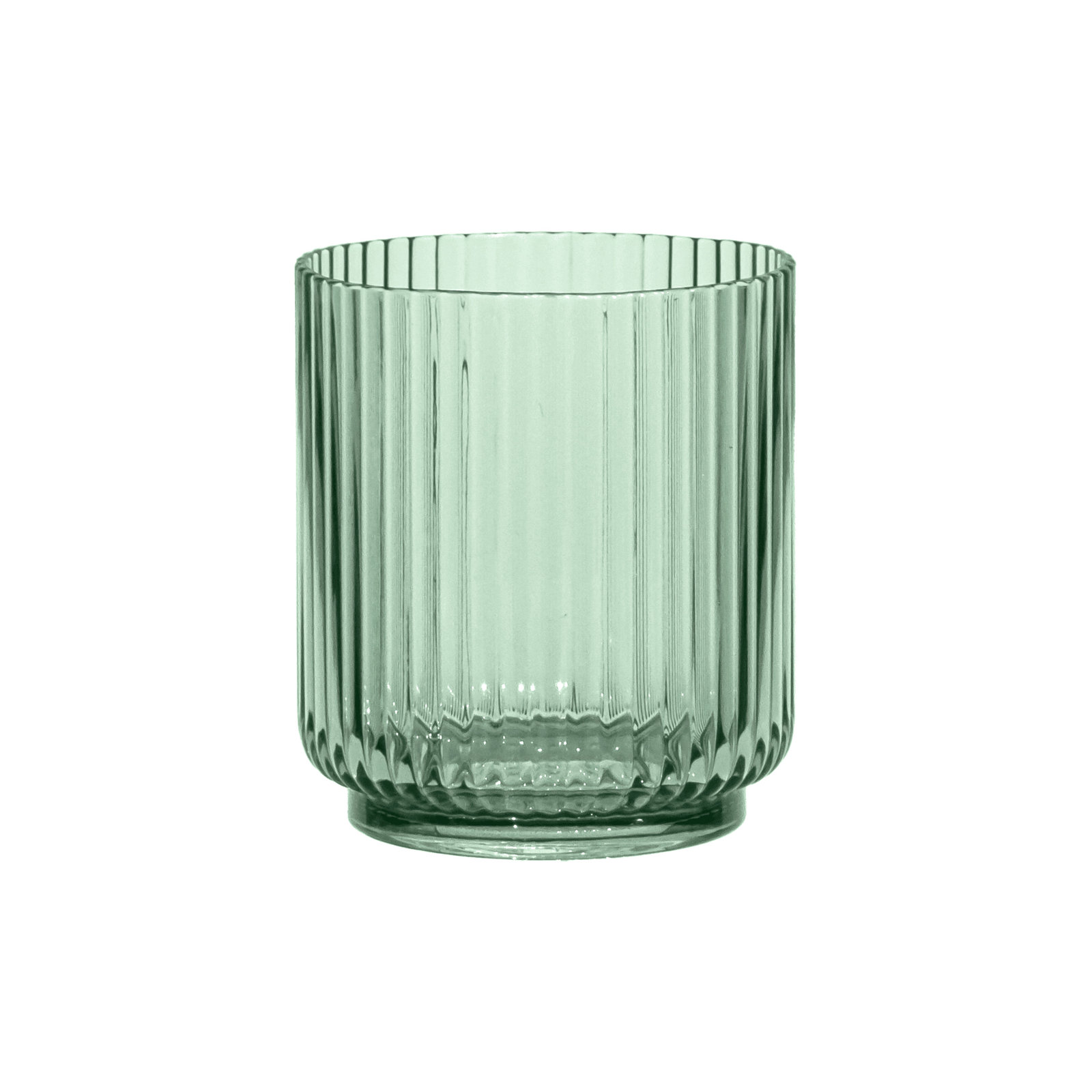 Laya Fluted Acrylic Low Tumbler Glass, Green