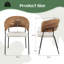 Andrya Chunky-Weave Fabric Dining Chair with Arms, Set of 4-1636663374