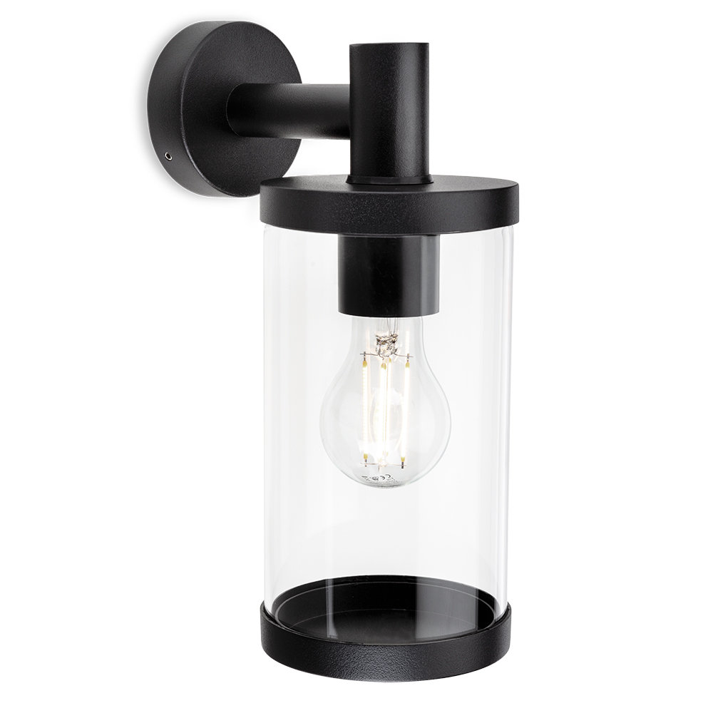 Black 28.5cm H Outdoor Armed Sconce