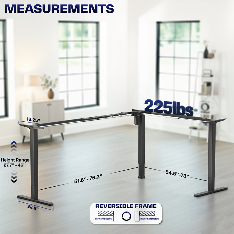 Structure de bureau VIVO, Noir, H 27,7 po x l 51,8 po x P 73 po