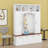 Farmhouse Hall Tree With Golden Hooks & Walnut Bench, Entryway Organizer With Adjustable Shelves, Shoe Storage-117530978