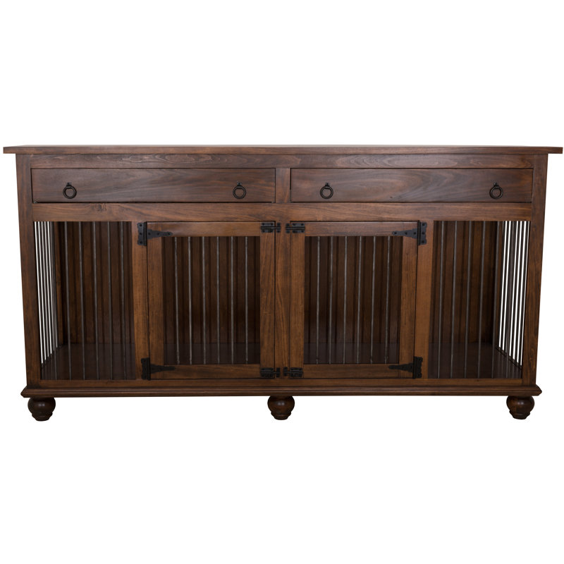 Caisse pour animaux Aahil, Blanc doux, Petit (H 35 po x l 64,5 po x P 23 po), Rhum des Caraïbes