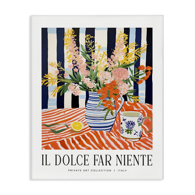Art mural classique sur toile Bouquet italien, design par lettré et doublé, 48" H x 36" W