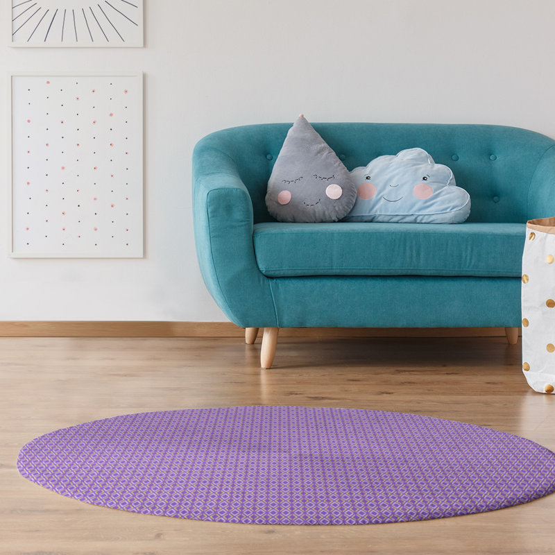 Chenille Geometric Indoor Rug, Round 5'