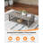 Outdoor Aluminum Coffee Table with Open Frame Design, Patio Center Table for Backyard, Deck and Garden, Limed Oak