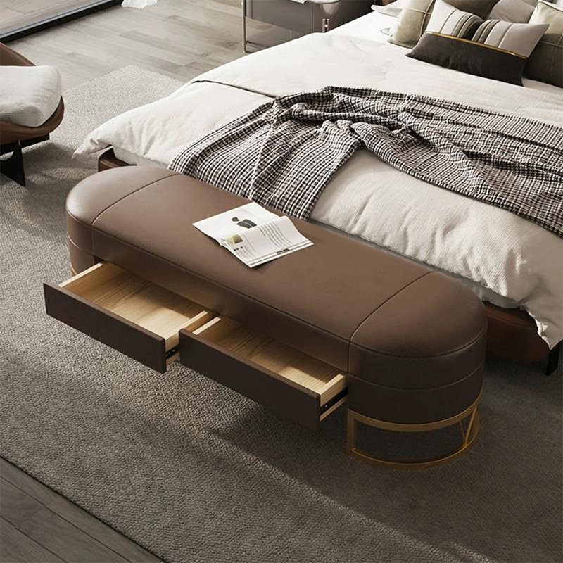 Banc avec revêtement, Brun, 16.54"H x 70.87"L x 17.72"D