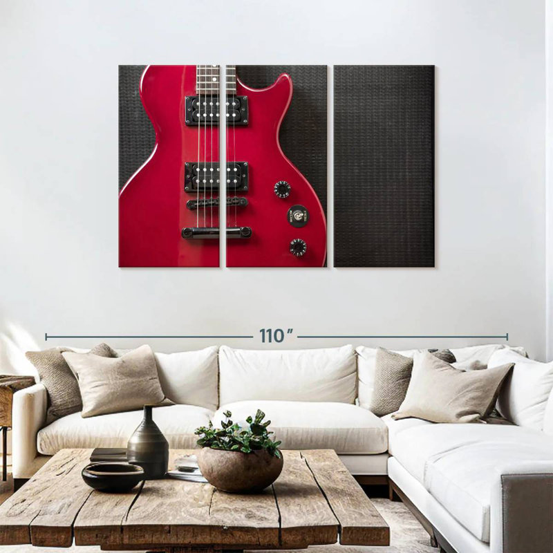 Abarca Shiny Red Electric Guitar, 48" H x 74" W