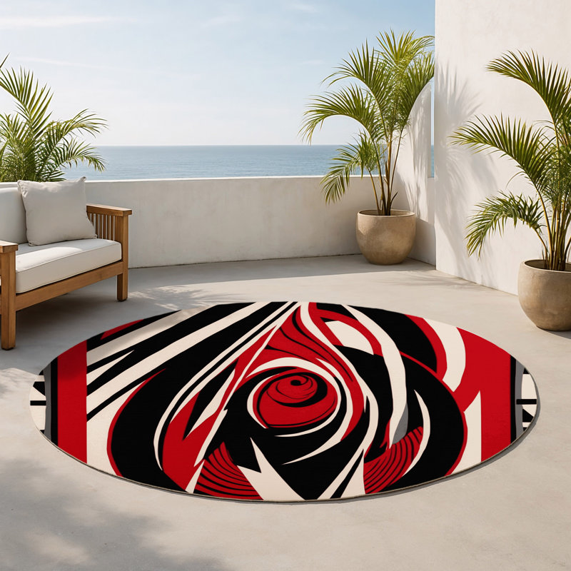 Tapis intérieur et extérieur Abstract Ascent, Rond 5 pi