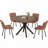 47.2" Solid Wood Round Dining Table with Intersecting X-Shaped Pedestal Base-1801709997