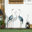 Crane Garden Ornaments, 2 PCS Steel Garden Statue Set Gifts, Water and Rust Resistant Sculptures for Patio Pond Landscape Decoration, Multi-Colour